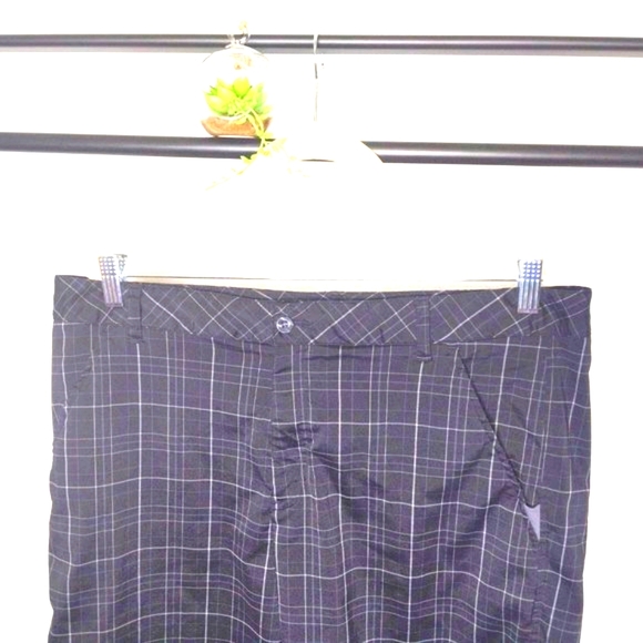 Fila Sport Black/Gray Plaid Flat Front Golf Shorts - Picture 2 of 10